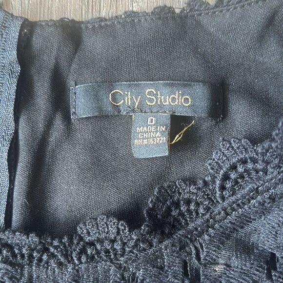 City Studio Black Lace Mini Dress - Picture 3 of 5